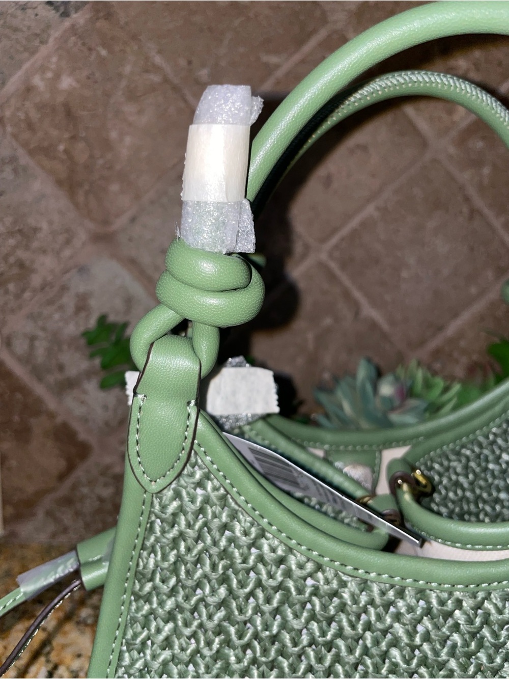 kate spade Olive Mini Straw cedar Stan stash bag NWT - Picture 11 of 12